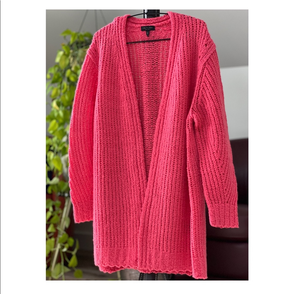 Brand New “Rag & Bone” Arizona Merino Wool Cardigan pink